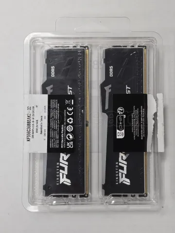 Photo de Kit Barrettes mémoire 32Go (2x16Go) DIMM DDR5 Kingston Fury Beast RGB  5600MHz (Noir) - SN 2352 0000010242598-O001272/73 - ID 211287