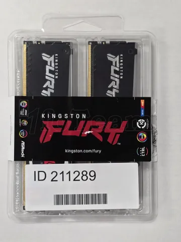 Photo de Kit Barrettes mémoire 32Go (2x16Go) DIMM DDR5 Kingston Fury Beast RGB  5600MHz (Noir) - SN 2401 0000010245269-O000188/89 - ID 211289