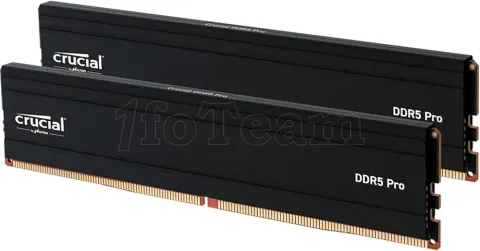 Photo de Kit Barrettes mémoire 48Go (2x24Go) DIMM DDR5 Crucial Pro 5600MHz (Noir)