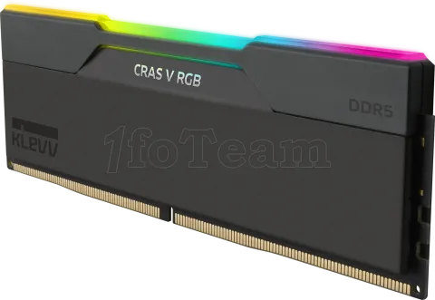 Photo de Kit Barrettes mémoire 48Go (2x24Go) DIMM DDR5 Klevv Cras V RGB 6000Mhz (Noir)