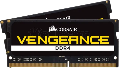 Photo de Kit Barrettes mémoire SODIMM DDR4 64Go (2x32Go) Corsair Vengeance  3200Mhz (Noir)