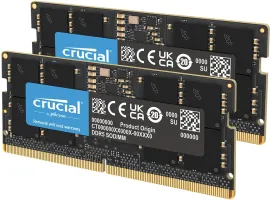 Photo de Kit Barrettes mémoire SODIMM DDR5 32Go (2x16Go) Crucial 5600Mhz (Noir)
