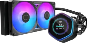 Photo de Kit Watercooling AIO Cooler Master MasterLiquid Atmos II LCD RGB - 240mm (noir)