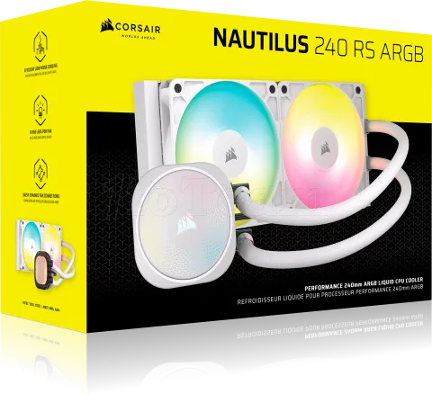 Photo de Kit Watercooling AIO Corsair Nautilus RGB - 240mm (Blanc)