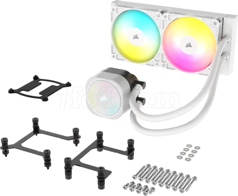 Photo de Kit Watercooling AIO Corsair Nautilus RGB - 240mm (Blanc)