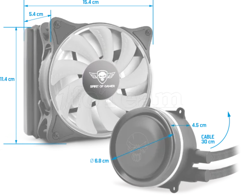 Photo de Kit Watercooling AIO Spirit of Gamer LiquidForce RGB - 120mm (Noir)