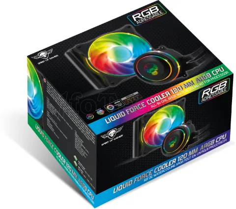 Photo de Kit Watercooling AIO Spirit of Gamer LiquidForce RGB - 120mm (Noir)