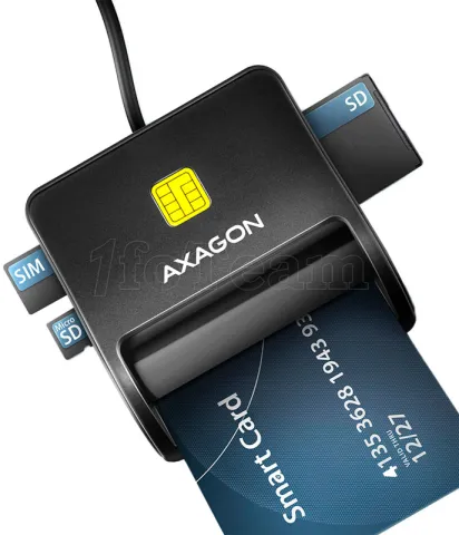 Photo de Lecteur de Cartes à puce Axagon CRE-SM3SD USB 2.0