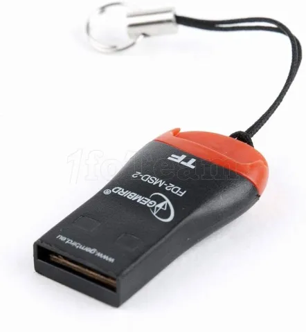 Photo de Lecteur de Cartes externe Gembird USB 2.0 (Noir/Rouge)