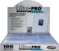 Photo de Lot de 100 feuilles classeur pour 9 cartes Ultra Pro silver series format 63.5x88.9mm (Transparent)