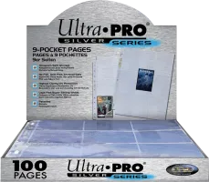 Photo de Lot de 100 feuilles classeur pour 9 cartes Ultra Pro silver series format 63.5x88.9mm (Transparent)