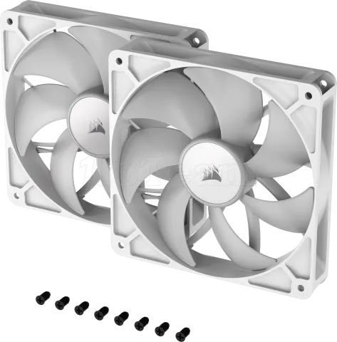 Photo de Lot de 2 Ventilateurs de boitier Corsair RS RGB - 14cm (Blanc)