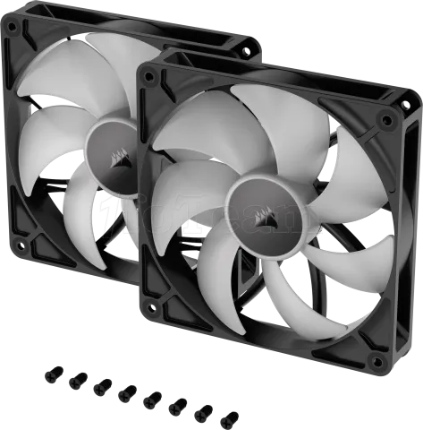 Photo de Lot de 2 Ventilateurs de boitier Corsair RS RGB - 14cm (Noir)