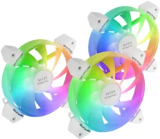 Photo de Lot de 3 Ventilateurs boitier Mars Gaming MF-3A RGB - 12cm (Blanc)