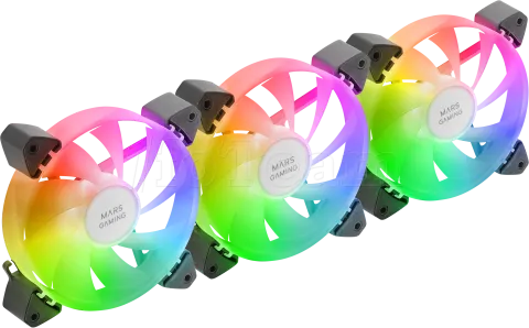 Photo de Lot de 3 Ventilateurs boitier Mars Gaming MF-3A RGB - 12cm (Noir)