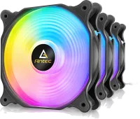 Photo de Lot de 3 Ventilateurs de boitier Antec F12 Racing RGB - 12cm (Noir)