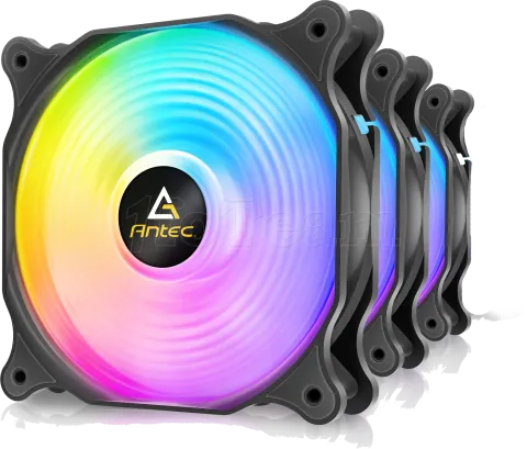 Photo de Lot de 3 Ventilateurs de boitier Antec F12 Racing RGB - 12cm (Noir)