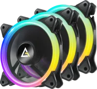 Photo de Lot de 3 Ventilateurs de boitier Antec Neon RGB - 12cm (Noir)