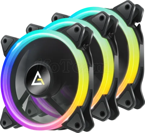 Photo de Lot de 3 Ventilateurs de boitier Antec Neon RGB - 12cm (Noir)