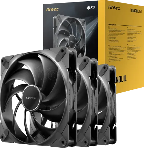 Photo de Lot de 3 Ventilateurs de boitier Antec Tranquil - 14cm (Noir)