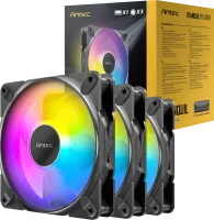 Photo de Lot de 3 Ventilateurs de boitier Antec Tranquil RGB - 12cm (Noir)