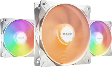 Photo de Lot de 3 Ventilateurs de boitier be quiet! Light Wings LX High Speed RGB - 12cm (Blanc)