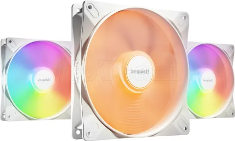 Photo de Lot de 3 Ventilateurs de boitier be quiet! Light Wings LX High Speed RGB - 14cm (Blanc)