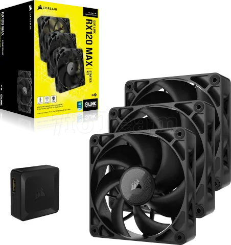 Photo de Lot de 3 Ventilateurs de boitier Corsair iCue Link RX Max - 12cm (Noir)