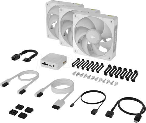 Photo de Lot de 3 Ventilateurs de boitier Corsair iCue Link RX Max RGB - 12cm (Blanc)