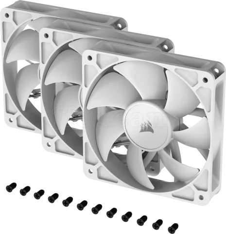 Photo de Lot de 3 Ventilateurs de boitier Corsair RS - 12cm (Blanc)