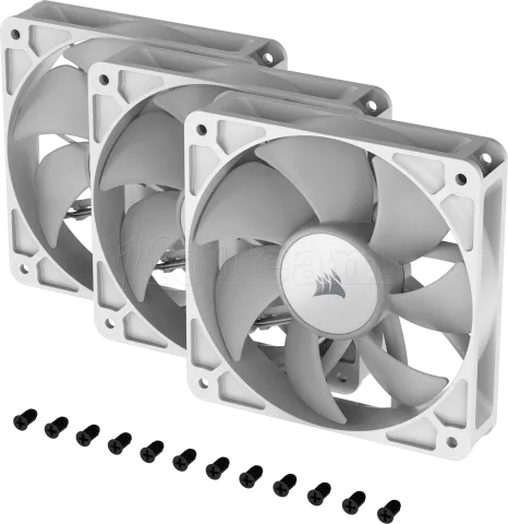 Photo de Lot de 3 Ventilateurs de boitier Corsair RS RGB - 12cm (Blanc)