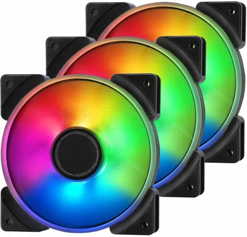 Photo de Lot de 3 Ventilateurs de boitier Fractal Design Prisma AL RGB - 12cm (Noir)