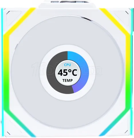 Photo de Lot de 3 Ventilateurs de boitier Lian Li Uni Fan SL Wireless LCD Reverse RGB - 12cm (Blanc)