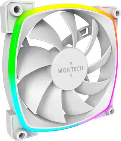Photo de Lot de 3 Ventilateurs de boitier Montech AX120 RGB - 12cm (Blanc)