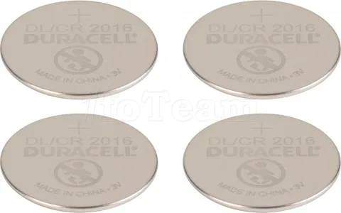 Photo de Lot de 4 Piles plates Duracell (CR2016) 3V Lithium