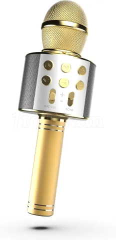 Photo de Microphone enceinte sans fil R-Music - Fonction Karaoké (Or)