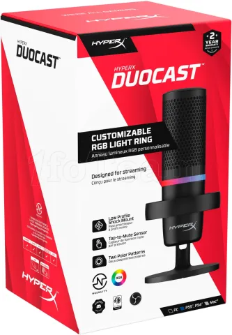 Photo de Microphone sur pied HyperX DuoCast RGB (Noir)