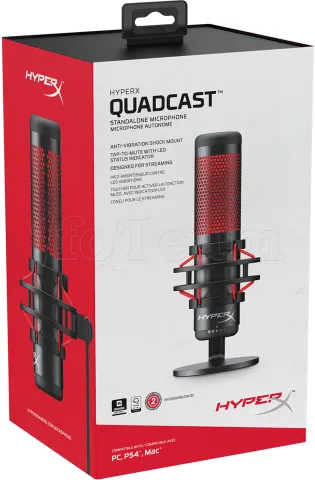 Photo de Microphone sur pied HyperX QuadCast (Noir/Rouge)