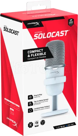 Photo de Microphone sur pied HyperX SoloCast (Blanc)