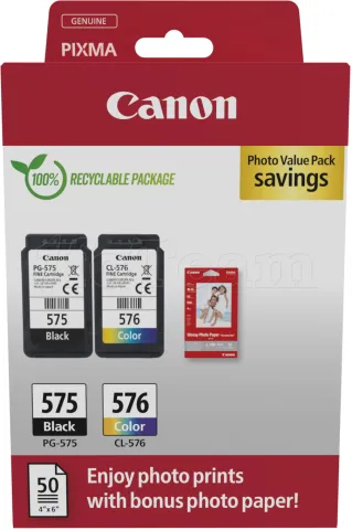 Photo de Pack 2 cartouches d'encre Canon PG-575/CL-576 (Noir + Couleurs)