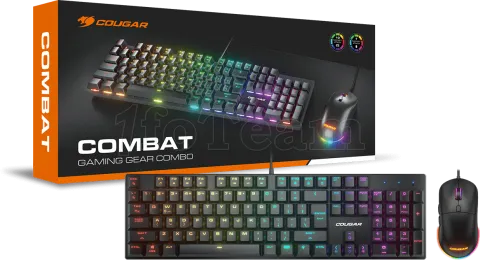 Photo de Pack 2en1 (Clavier/Souris) Cougar Combat RGB (Noir)