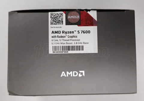 Photo de Processeur AMD Ryzen 5 7600 (5,1 Ghz) AM5 - SN 9ADD596P40539 - ID 213366