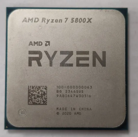 Photo de Processeur AMD Ryzen 7 5800X (4,7 Ghz) AM4 - Sans iGPU - SN 9ABI647W30516 - ID 213666