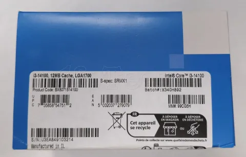 Photo de Processeur Intel Core i3-14100 (4,7 Ghz) LGA 1700 - SN U3EA849103214//X340H892 - ID 213291