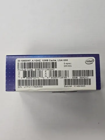 Photo de Processeur Intel Core i5-10600KF (4,8 Ghz) LGA 1200 - Sans iGPU - SN U1FC117805459//X146H905 - ID 211344