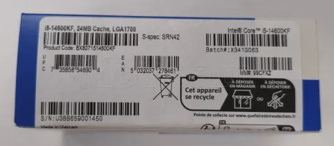 Photo de Processeur Intel Core i5-14600KF (5,3 Ghz) LGA 1700 - Sans iGPU - SN U3BB659001450//X341G063 - ID 213354