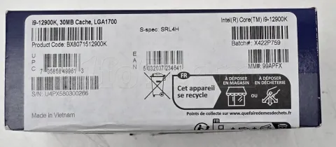 Photo de Processeur Intel Core i9-12900K (5,2 Ghz) LGA 1700 - SN U4PX580300266//X422P759 - ID 211256