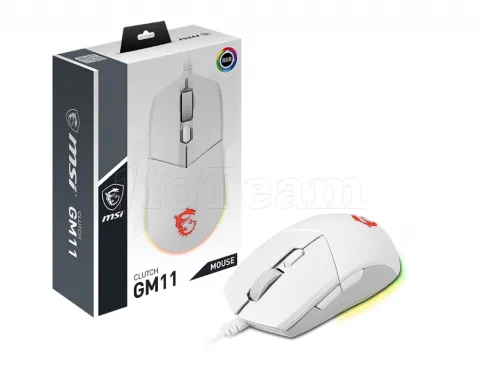 Photo de Souris filaire Gamer MSI Clutch GM11 RGB (Blanc)