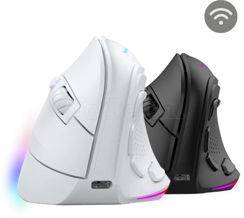 Photo de Souris sans fil Gamer ergonomique verticale Mars Gaming MM-SK RGB (Blanc)