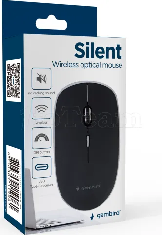 Photo de Souris sans fil Gembird Silent (Noir)